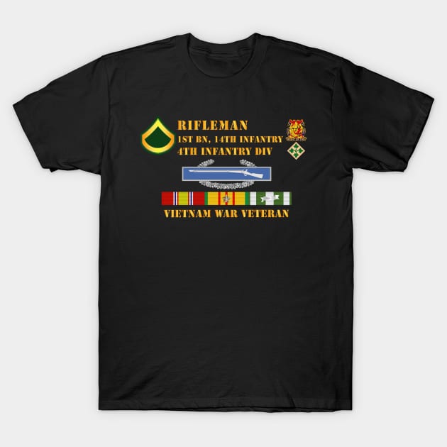 1st Bn 14th Inf - 4th ID - Rifleman - PFC - Vietnam Vet T-Shirt by twix123844